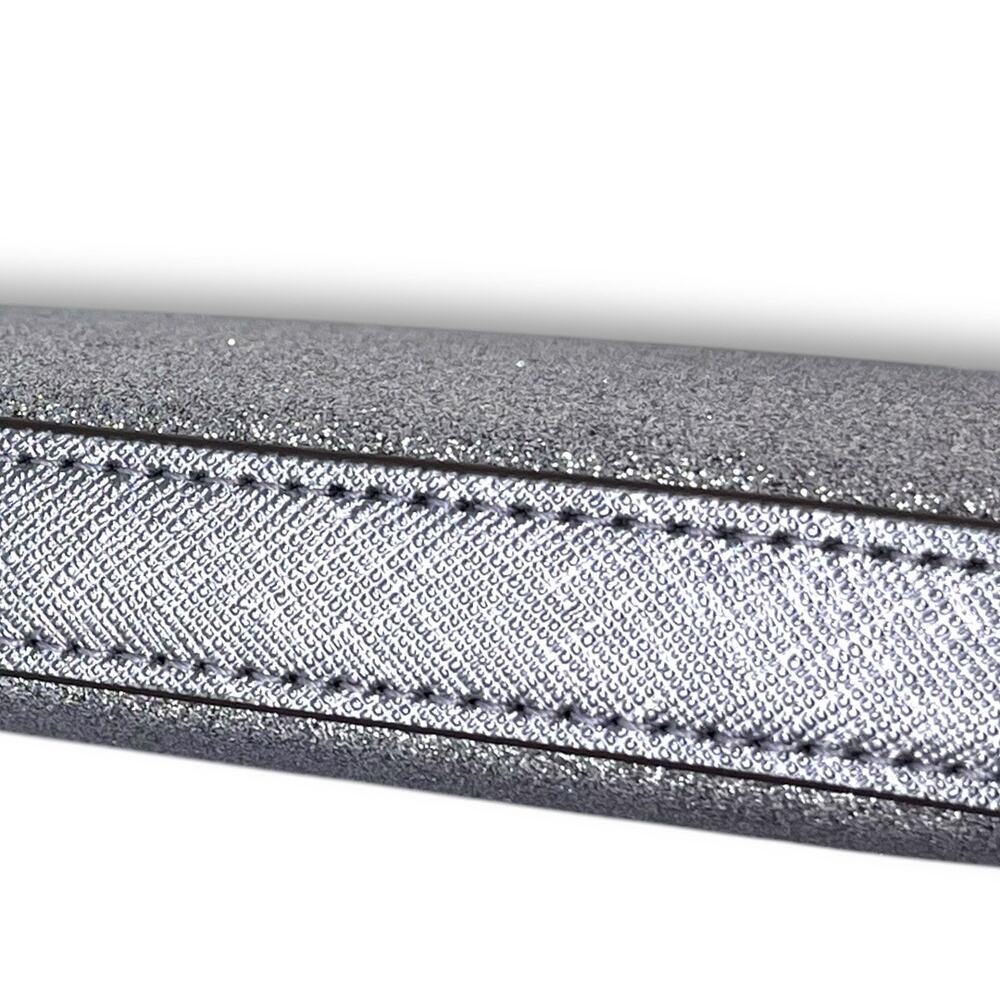 Kate Spade Glitter Lilly Pochette Silver Candied Flower Glitter NWT $249 - Picture 5 of 8